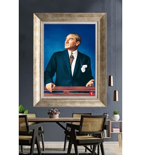 Gümüş Çerçeveli Atatürk Tablo za348