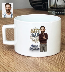 Kişiye Özel Karikatürlü Best Dad Ever Babaya Hediye Lüks Fincan Babalar Günü Hediyesi