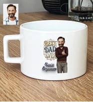 Kişiye Özel Karikatürlü Best Dad Ever Babaya Hediye Lüks Fincan Babalar Günü Hediyesi