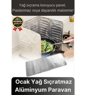 Katlanabilir Kolay Silinir Paslanmaz Ocak Kızartma Pişirme Yağ Sıçrama Koruyucu Alüminyum Paravan