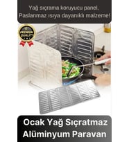 Katlanabilir Kolay Silinir Paslanmaz Ocak Kızartma Pişirme Yağ Sıçrama Koruyucu Alüminyum Paravan