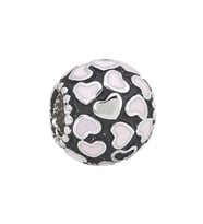Nur Silver Pembe Kalp Gümüş Charm NUR-BL01303