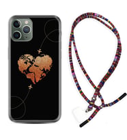 Apple iPhone 11 12 13 14 Pro Max Kılıf Boyun Asklı Rasta Silikon Plane Heart 1721