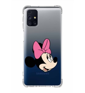 Samsung Galaxy M31s  Köşe Korumalı Antişok Kapak Minnie Mouse Tasarımlı Şeffaf  Kılıf