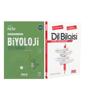 Ünlü Yayıncılık TYT Biyoloji Best Peak ve AKM Dil Bilgisi Soru Bankası Seti 2 Kitap