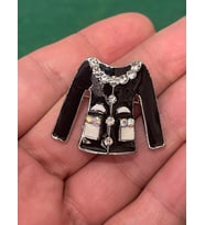 3X3 CM SİYAH ELBİSE ZİRKON CAM TAŞLI  BROŞ İĞNELİK YAKA İĞNESİ TÜRBAN İĞNESİ
