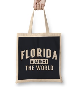 Florida Against The World Angsty Slogan Bez Çanta Uzun Saplı