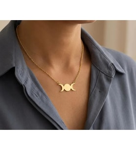 Ay Evreleri Model Kolye 925K Gümüş (Gold)