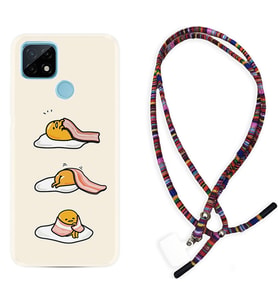Realme C11 C21 C21Y C25Y C11 2021 Kılıf Boyun Asklı Rasta Silikon Sweety Egg 1322