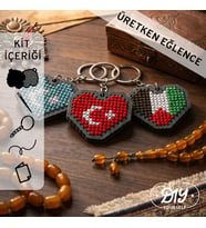 Etamina Gönül Coğrafyası Bayrak Figürlü Kanaviçe Anahtarlık Kiti 3'lü Avantajlı Set
