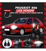 Peugeot 306 1993-1997 Uzun Kısa Far Uyumlu Şimşek Etkili Led Xenon Light Series H4