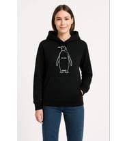 Nihilist Penguen Özel Tasarım Oversize Kapüşonlu Sweatshirt - Siyah