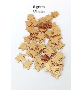 Oya Abiye Bileklik Kolye Pleksi Metalik Plastik Pul Altın Renk 8 gram 35 adet - BNC481