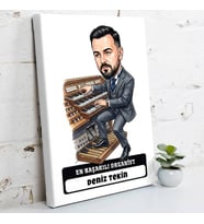 Organiste Hediye Erkek Karikatürlü Kanvas Tablo