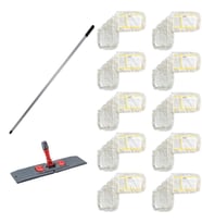 Cod-Ex Tablet Palet Nemli Yedek Mop Takımı - 10 Adet 60 Cm. Mop + Katlanır Aparat + Metal Vidalı Sap