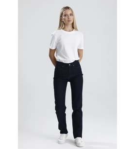 Özel Üretim Yüksek Bel Nataly36 Süper Koyu Indigo Denim Düz Kesim Sade Şık Kadın Jean Pantolon