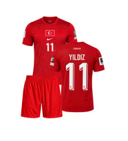 Kenan Yıldız Türkiye 2026 Dünya Kupası Kırmızı 3'lü Çocuk Futbol Forma Seti ( Forma,şort ve çorap )