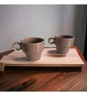 WPAWZ Espresso Seramik 2'li Kahve Fincanı Seti Kahverengi (105 cc)