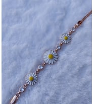 Rose Papatya Gümüş Bileklik