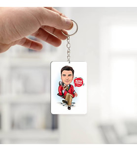 Kişiye Özel Patron Adam Karikatürlü Anahtarlık
