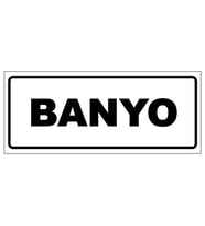 BANYO YAZILI YÖNLENDİRME LEVHASI (Beyaz)