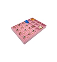 Takı Organizeri Rulo ve Bölmeli Süet Pembe