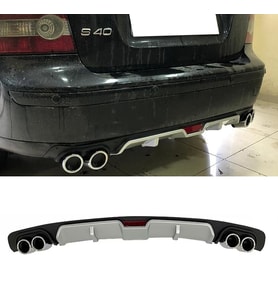 Volvo S40 Gri Difüzör 4 Krom Egzoz Görünümlü Difizör Arka Ek Body Kit