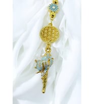 Yeni Araba Hediyesi, Pastel Mint Yeşili Metal Deniz Kabuğu Yaşam Çiçeği Dikiz Ayna Süsü