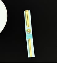 Kedi Figürlü Metal Chopstick (Sarı)