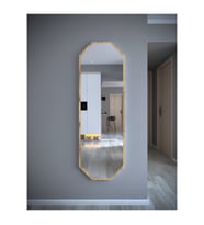 150 Cm Safir Meşe 6 Gen Duvar Salon Antre Hol Koridor Mutfak Banyo Ofis Aynası (Gold)