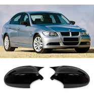 bmw e90 (2005-2008) parlak siyah boyalı batman-yarasa ayna kapağı
