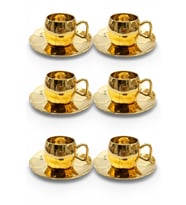 6 Kişilik Porselen Kahve Fincan Takımı Gold tr3129