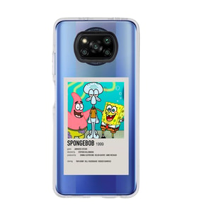 Poco X3 Pro Uyumlu Sunger Bob Minimalist Poster Desenli Şeffaf Telefon Kılıfı