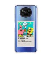 Poco X3 Pro Uyumlu Sunger Bob Minimalist Poster Desenli Şeffaf Telefon Kılıfı