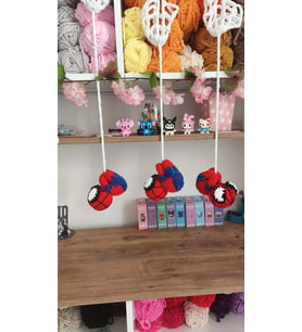 El işi tığ Örümcek Adam Web/Sallanan Örümcek Adam/Araba Süsü ÖrümcekAdam(1 ADET)