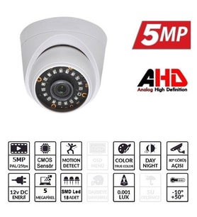 EZCOOL EZ-5025HD 5MP 3.6MM 18SMD AHD DOME