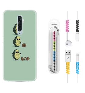 Oppo Reno 2Z 4 Lite 4 Pro 5 6 7 A31 Kılıf Kablo Koruma Spiral Silikon Avokadolar1352