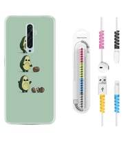 Oppo Reno 2Z 4 Lite 4 Pro 5 6 7 A31 Kılıf Kablo Koruma Spiral Silikon Avokadolar1352