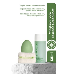 Iva Natura Green Face Shot - Frozen Face Essence 3'lü Set (ESSENCE BİLEKLİK HAVLU BUZ KALIBI) (Orman Yeşili)