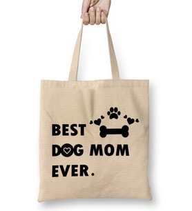 Best Dog Mom Ever 01 Bez Çanta Uzun Saplı