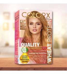 Colorx Saç Boyası Tekli Set - 8.33 AÇIK KARAMEL