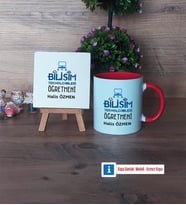Bilişim Teknolojileri Öğretmeni Dekoratif Taş, Kupa Bardak Kırmızı Hediye Öğretmenler Günü Hediyesi (Model 1)