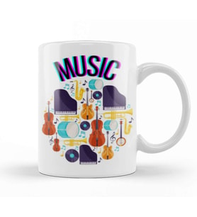Music Kupa Bardak Porselen