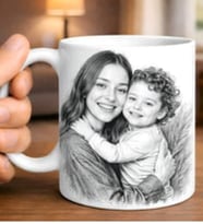 Stüdyo 14 Kara Kalem Tasarım Kupa -Mug- Çift Taraf Baskı -Anneye - Sevgiliye -Arkadaşa