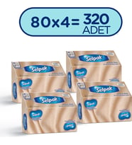 SELPAK El ve Yüz Havlusu Kutulu Kaşmir Özlü 4*80 Yaprak