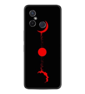 Xiaomi Redmi 12C Kılıf Silikon Desen Özel Seri Red Moon 1710