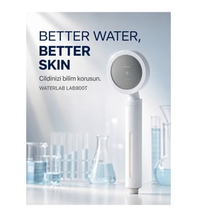 Filtreli Duş Başlığı Pas Kireç Larva Giderici Beyaz LAB900T-WH