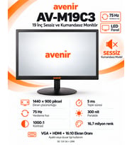 AV-M19C3 19 İnch 75HZ 5ms Sessiz Kumandasız Monitör