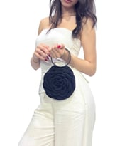El Yapımı Örgü Gül Çanta – Rose Bag – Metal Saplı - 4 farklı renk seçeneği -