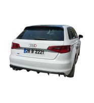 Audi A3 8V 2012 - 2016 Plastik Arka Tampon Eki - Difüzör (Plastik) (Standart)